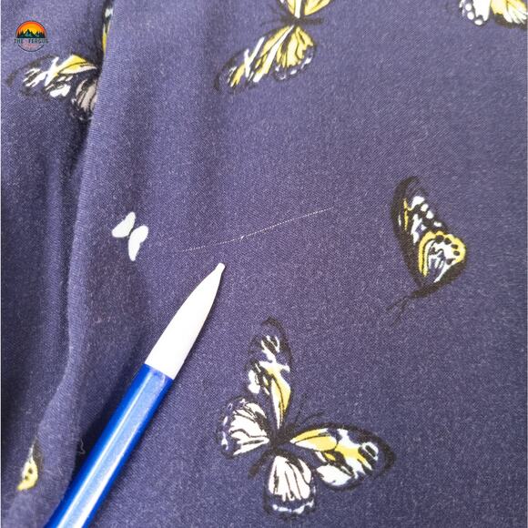 Torrid Fit & Flare Dress Blue Cap Sleeve Butterfly Print Cottage Women's Size 2 - Picture 4 of 11